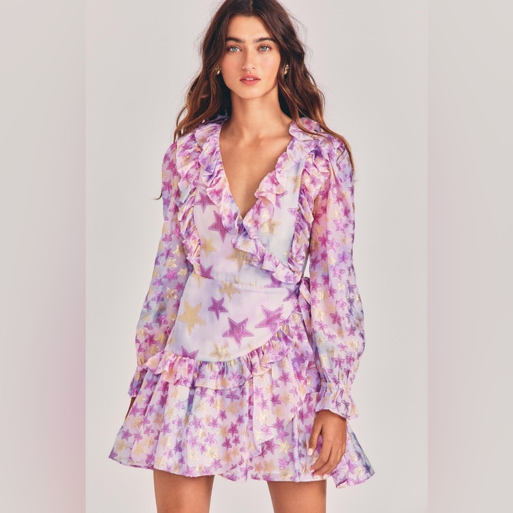 LoveShackFancy Findlay Wrap Mini Dress